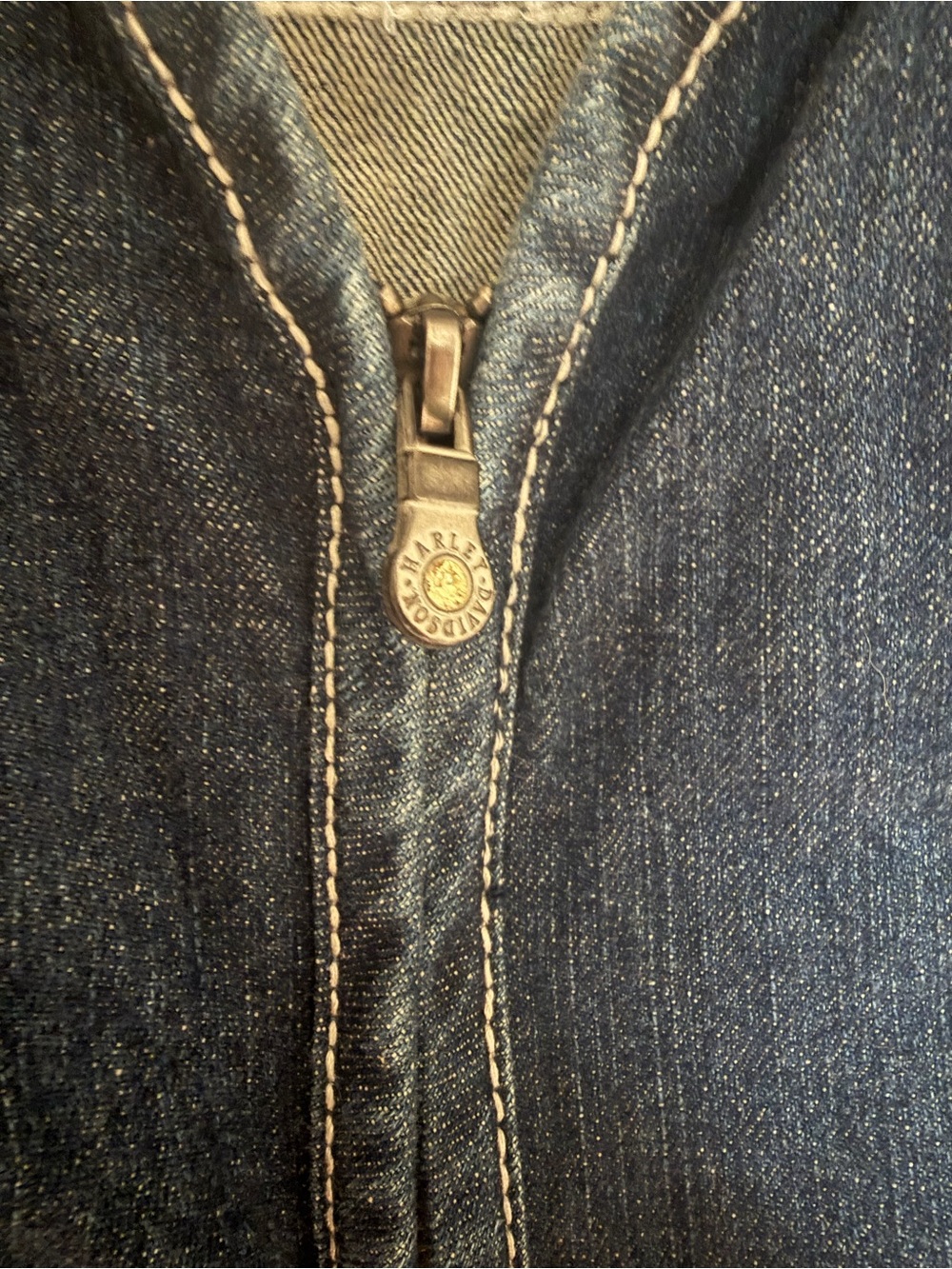 Harley-Davidson Blue Denim Zip-Front Women’s Vest - Picture 2 of 5